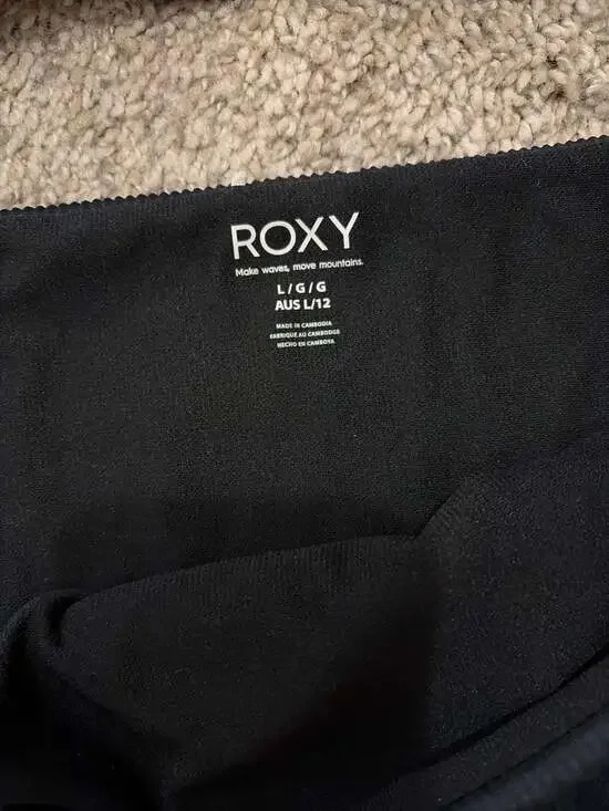 Roxy Love The Ribbed Chloe V-Notch Bikini Set in Black - Picture 3 of 5